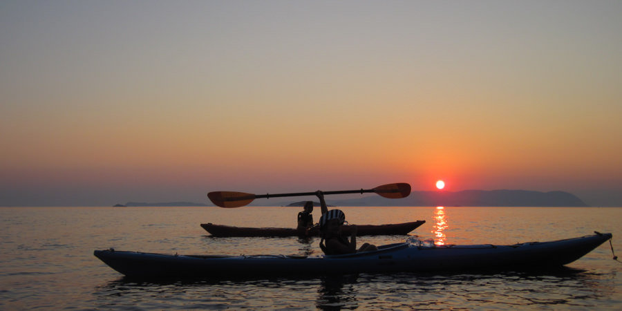 Kayaks and sunsets